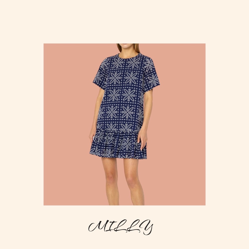 MILLY Brynn Tile Eyelet Dress